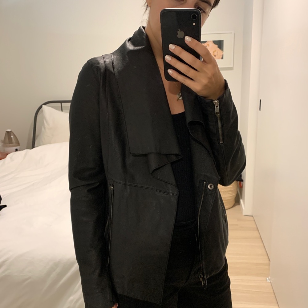 Anthropologie Black Moto Leather Jacket